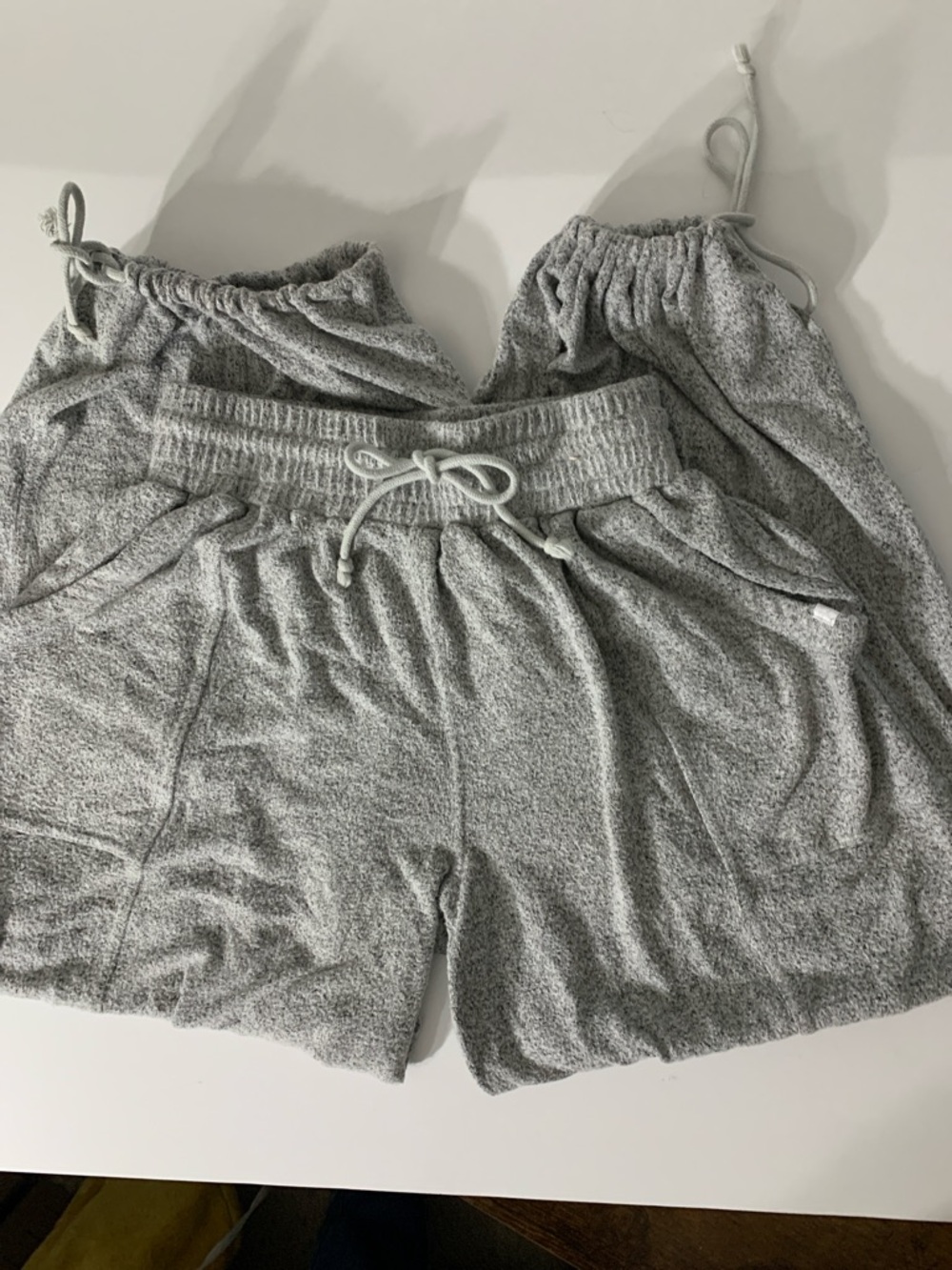 Out From Under Light Gray Terry Lounge Shorts - Elastic Drawstring super soft